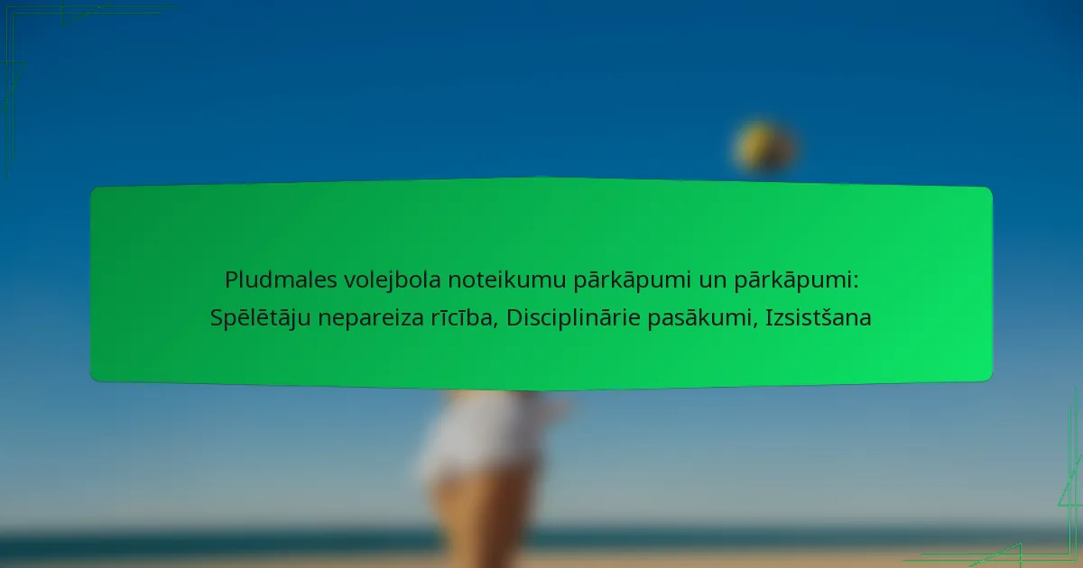 Pludmales volejbola noteikumu pārkāpumi un pārkāpumi: Spēlētāju nepareiza rīcība, Disciplinārie pasākumi, Izsistšana