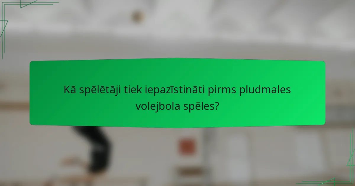 Kā spēlētāji tiek iepazīstināti pirms pludmales volejbola spēles?
