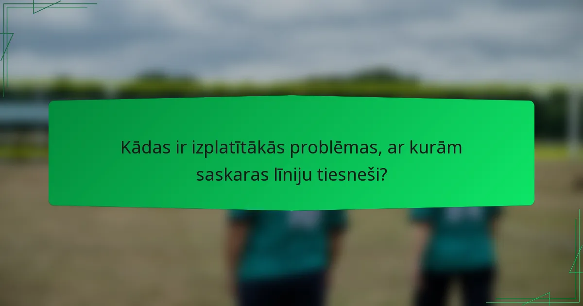 Kādas ir izplatītākās problēmas, ar kurām saskaras līniju tiesneši?