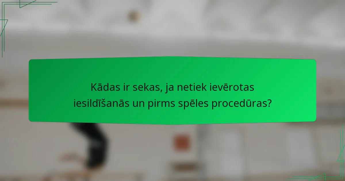 Kādas ir sekas, ja netiek ievērotas iesildīšanās un pirms spēles procedūras?