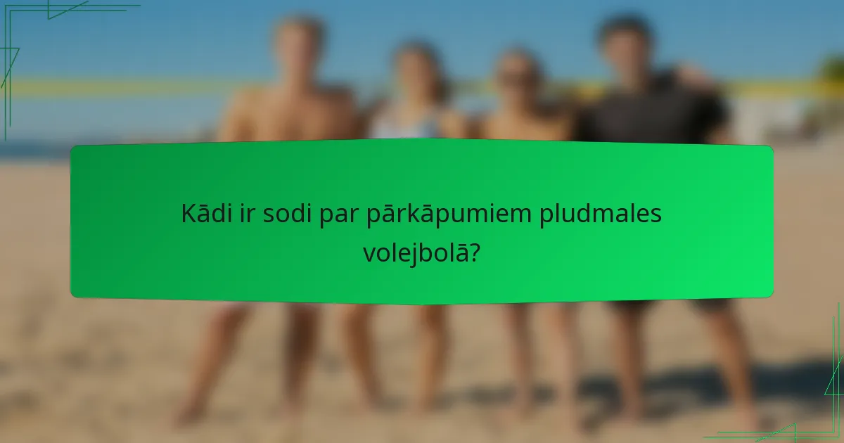 Kādi ir sodi par pārkāpumiem pludmales volejbolā?
